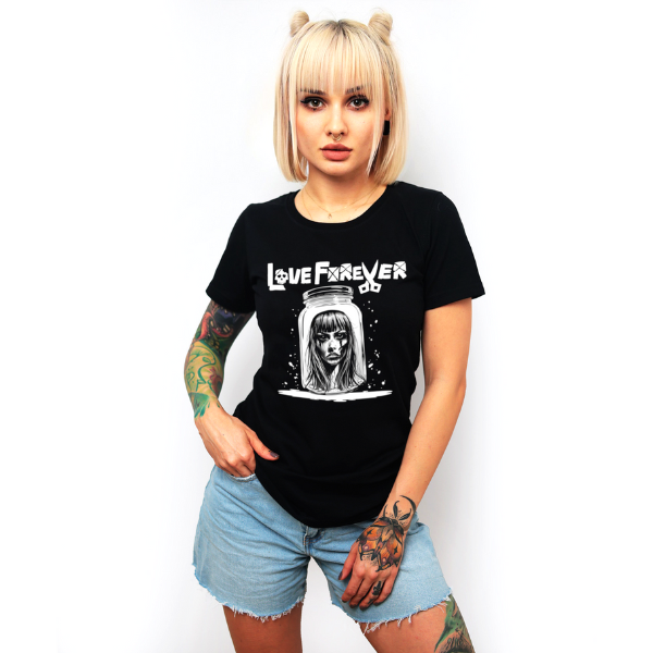 T-shirt damski z grafiką Love Forever DemonologiaxMEAT