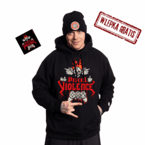 Bluza męska z kapturem Pixel Violence (wlepa gratis!)