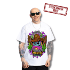 t-shirt męski biały Słoń FPS naklejki gratis