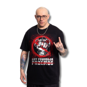 t-shirt męski Gry i Przemoc_przód